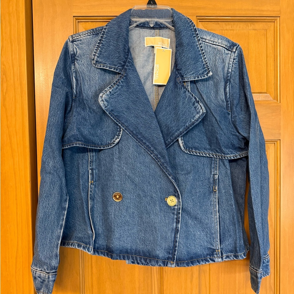 Michael Kors Blue Double-Breasted Jean Jacket New with Tags!